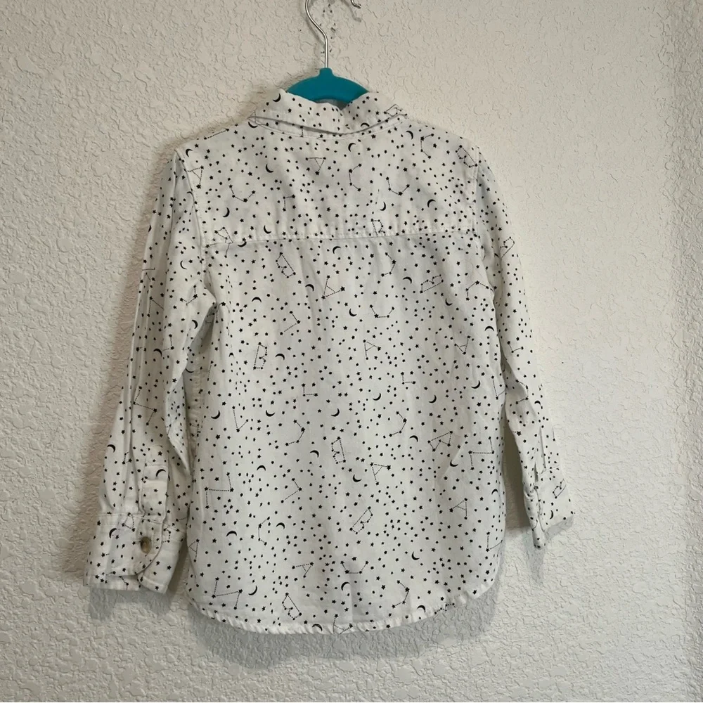 Old Navy Celestial Print Stars Galaxy Button Up Long Sleeve Shirt Youth Size 4T
